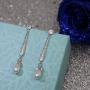 Scarlvambo Womens Simulated Pearl Cubic Zirconia Chandelier Pierced Dangle Bride Earrings