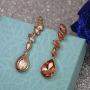 Scarlvambo Wedding Dangle Earrings Leaf Teardrop Womens Austrian Crystal Pierced