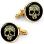 Kooer Vintage Gold Sugar Skull Cufflinks Handmade Gold Skull Cuff Links Wedding Jewelry Gift for Men