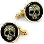 Kooer Vintage Gold Sugar Skull Cufflinks Handmade Gold Skull Cuff Links Wedding Jewelry Gift for Men Kooer Vintage Gold Sugar Skull Cufflinks Handmade Gold Skull Cuff Links Wedding Jewelry Gift for Men