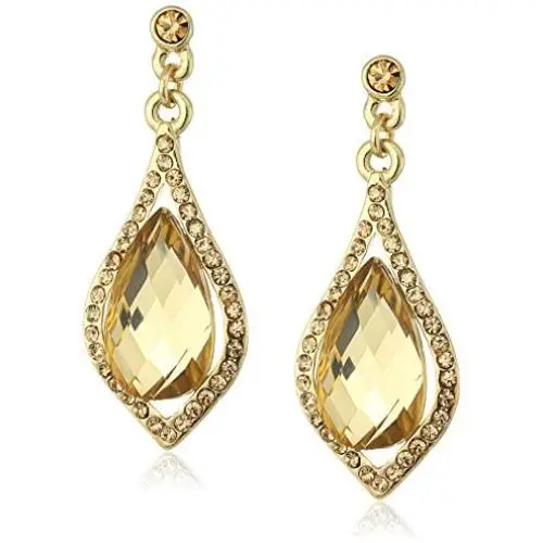 1928 Jewelry Silver-Tone and Hematite Color Caged Briolette Drop Earrings 1928 Jewelry Silver-Tone and Hematite Color Caged Briolette Drop Earrings