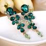 BriLove Womens Bohemian Boho Crystal Wedding Bridal Multiple Teardrop Chandelier Clip-On Dangle Earrings