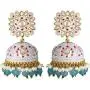 Aheli Ethnic Wedding Wear Floral Designed Enamel Jhumki Drop Dangle Earrings Indian Fashion Jewelry for Women Aheli Ethnic Wedding Wear Floral Designed Enamel Jhumki Drop Dangle Earrings Indian Fashion Jewelry for Women