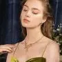 VIENNOIS Necklace Earrings Set for Women Two Tone Pendant Choker Jewelry for Evening Party Prom VIENNOIS Necklace Earrings Set for Women Two Tone Pendant Choker Jewelry for Evening Party Prom
