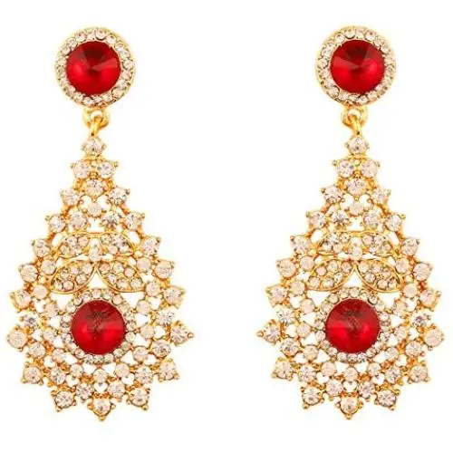 Touchstone Indian Bollywood Rhinestone bridal designer jewelry earrings for women Touchstone Indian Bollywood Rhinestone bridal designer jewelry earrings for women