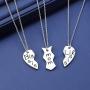 Birthday Gift 3PCs/Set Mom Big Sister Little Sister Mom Necklace Matching Heart Jewley Gift for Daughter Mom Matching Heart Pendant Jewelry