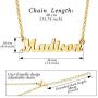 Ldurian Name Necklace Personalized, Customized Name Plate Necklace,14K Gold Plated Personalized Dainty Name Necklace for Women Girl, Birthday Jewelry Gift for Women