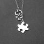 Eigso Autism Awareness Necklace Diversity Puzzle Pieces Pendant Jewelry Autism Awareness Stainless Steel Necklace Inspirational Gift for Autistic People