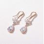SWEETV Teardrop Wedding Earrings for Brides Birdesmaids, Crystal Cubic Zirconia Bridal Dangle Earrings for Women Prom Wedding Jewelry