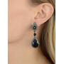 Mariell Jet Black Crystal Teardrop Dangle Earrings with Pave Frames - Ideal for Proms and Wedding Parties