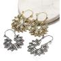 Vintage Hollow Flower Dangle Drop Earrings for Women Girl, Boho Retro Tribal Hollow Flower Earrings Geometric Jewelry