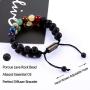 Chakra Bracelet - 7 Chakra Crystal Gemstone Bead Bangle Bracelet for Yoga Meditation, Healing, Anxiety Relax