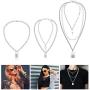 9 Pieces Punk Layered Eboy Necklace Jeans Wallet Pants Chain Earring Set