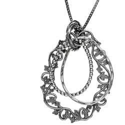 PZ Paz Creations 925 Sterling Silver Lace Drop Necklace, Made in Israel