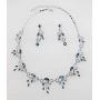Faship Gorgeous Rhinestone Crystal Floral Necklace Earrings Set