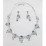 Faship Gorgeous Rhinestone Crystal Floral Necklace Earrings Set