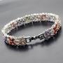Fashion Tennis Bracelet Inlaid Garnet Emerald Amethyst Morganite Peridot Topaz Silver Bracelets 7 inch