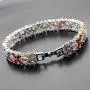 Fashion Tennis Bracelet Inlaid Garnet Emerald Amethyst Morganite Peridot Topaz Silver Bracelets 7 inch