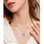 Flyow 925 Sterling Silver Rhodium Plated Cubic Zirconia Forever Love Heart Pendant Necklace for Women Jewelry Birthday Gift