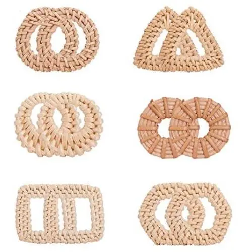 PH PandaHall 12pcs Woven Charms, Rattan Earring Linking Rings Connector Woven Bohemian Straw Wicker Braid Drop Dangle Pendants for Summer Straw Wicker Braid Earrings Jewelry Making PH PandaHall 12pcs Woven Charms, Rattan Earring Linking Rings Connector Woven Bohemian Straw Wicker Braid Drop Dangle Pendants for Summer Straw Wicker Braid Earrings Jewelry Making