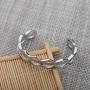 Zuo Bao Grooved Hair Tie Bracelet Stainless Steel Hollow Groove Cuff Bracelets Rubber Band Holder Bangle for Women