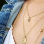 Layered Charm Necklace | Designer Brand Quality | Modern Versatile Boho Coin Design | 14k Real Gold Plated Luxury Jewelry | Valentines Day Gift for Girlfriend Wife Mother