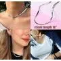 ABONDEVER 14K Flexible Flat Herringbone Snake Chain Choker Necklace Punk Plated Solid Round Cute Dainty Jewelry ABONDEVER 14K Flexible Flat Herringbone Snake Chain Choker Necklace Punk Plated Solid Round Cute Dainty Jewelry