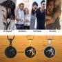 Hipunk Wolf Necklace Round Mens Punk 316L Stainless Steel Animal Wolf Head Pendant 18k Gold/Black Gun Plated Streetwear Jewelry SP0015