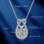 Heart Necklace-14k White Gold Plated Teardrop Necklace-5A Cubic Zirconia Heart Pendant Necklace-Jewelry Gifts Necklaces for Women
