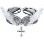 Szxc Jewelry Womens Crystal Guardian Angel Wings Cross Choker Pendant Necklaces 18''+2''