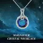 TOUPOP Gifts for Mom 925 Sterling Silver Circle Volcano Crystal Necklace for Women Fake Magnifying Class Pendant Necklace Celtic Jewelry Gifts for Women Girls Mom Grandma Mothers Day Birthday