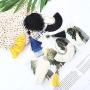 Udalyn 9 Pairs Tassel Earrings Bohemian Silky Thread Fan Fringe Tassel Earrings Set Fashion Colorful Handmade Dangle Hook Eardrop For Women Jewelry Gift