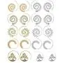 Gold Earrings,Vintage Bohemian Spiral Heart Alloy Dangle Charm Unique Jewelry