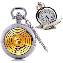 Drummer Cymbals Pendant Pocket Watch Necklace Jewelry, Image Under The Glass! Drummer Gifts Gifts for Drummers Drummer Man Mens Pendant Pocket Watch Necklace Jewelry,N075