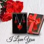 Sterling Silver Heart Necklace and Dangle Earrings Set Created with Swarovski Crystal Sterling Silver Heart Necklace and Dangle Earrings Set Created with Swarovski Crystal