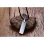 Mealguet Jewelry Tungsten Carbide Polished Vertical Bar Legend of Zelda Triforce Pendant Necklace with Black Cord