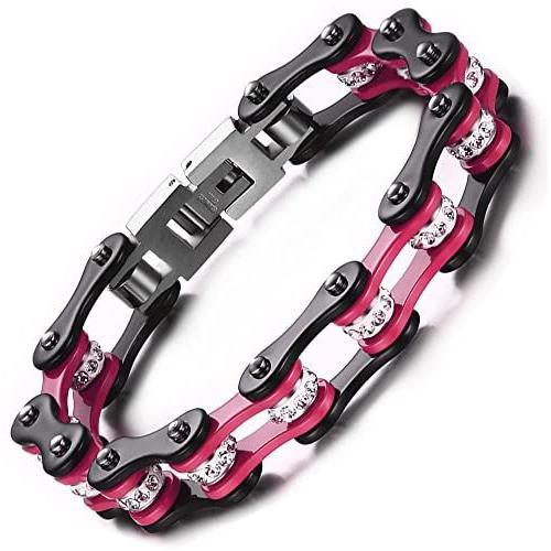 BEMI Cool Style Gothic 10MM Wide Bike Motorcycle Chain Polished Stainless Steel Link Bracelet for Men
