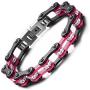 BEMI Cool Style Gothic 10MM Wide Bike Motorcycle Chain Polished Stainless Steel Link Bracelet for Men
