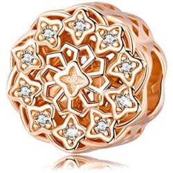 BAMOER 925 Sterling Silver Christmas Charms Snowflake Beads Charm Christmas Jewelry for Women