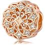 BAMOER 925 Sterling Silver Christmas Charms Snowflake Beads Charm Christmas Jewelry for Women