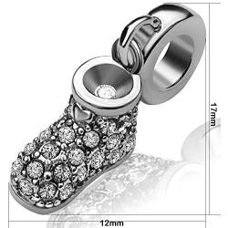 JMQJewelry Shoe Dangle Birthstone Charms for Bracelets Women Girl Men Baby Jewelry