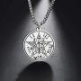 VASSAGO Hebrew Esoteric Tetragrammaton Name of God YHWH Pentagram Stainless Steel Pendant Necklace Keychain Jewelry Set