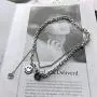 YERTTER 2 Tier Heavy Gothic Grunge Smile Pendant Necklace Statement Short Chain Punk Multilayer Steel Material Choker Necklace for Women