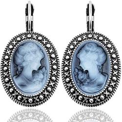 Soul Statement Womens Coin Earrings Vintage Gray and Silver Dangles