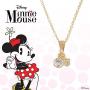 Disney Minnie Mouse Jewelry for Women, 14k Yellow Gold Cubic Zirconia Pendant Necklace, 18” Chain