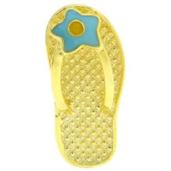 AFFY Jewelry Enamel Sandal Flip Flop Pendant in 925 Sterling Silver