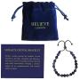 Believe London Sodalite Bracelet with Jewelry Bag & Meaning Card | Strong Elastic | Precious Natural Stones Crystal Healing Gemstone