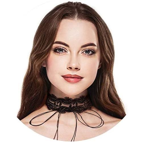 Lux Accessories Tan Blush Crochet Lace Faux Suede Wrap Long String Statement Choker Necklace