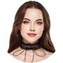 Lux Accessories Tan Blush Crochet Lace Faux Suede Wrap Long String Statement Choker Necklace