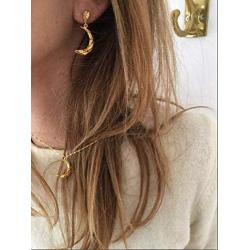 LOYATA Star Huggie Earrings Gold Dangle Hoop Drop 14K Gold Filled Dainty Small Simple Hypoallergenic Jewelry Gift for Women